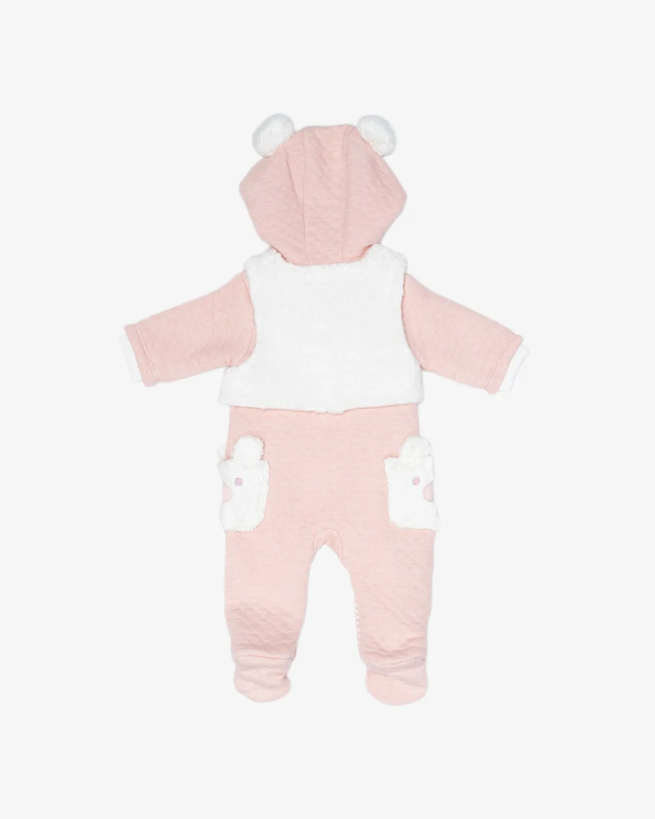 Padded Romper with Fluffy Gilet