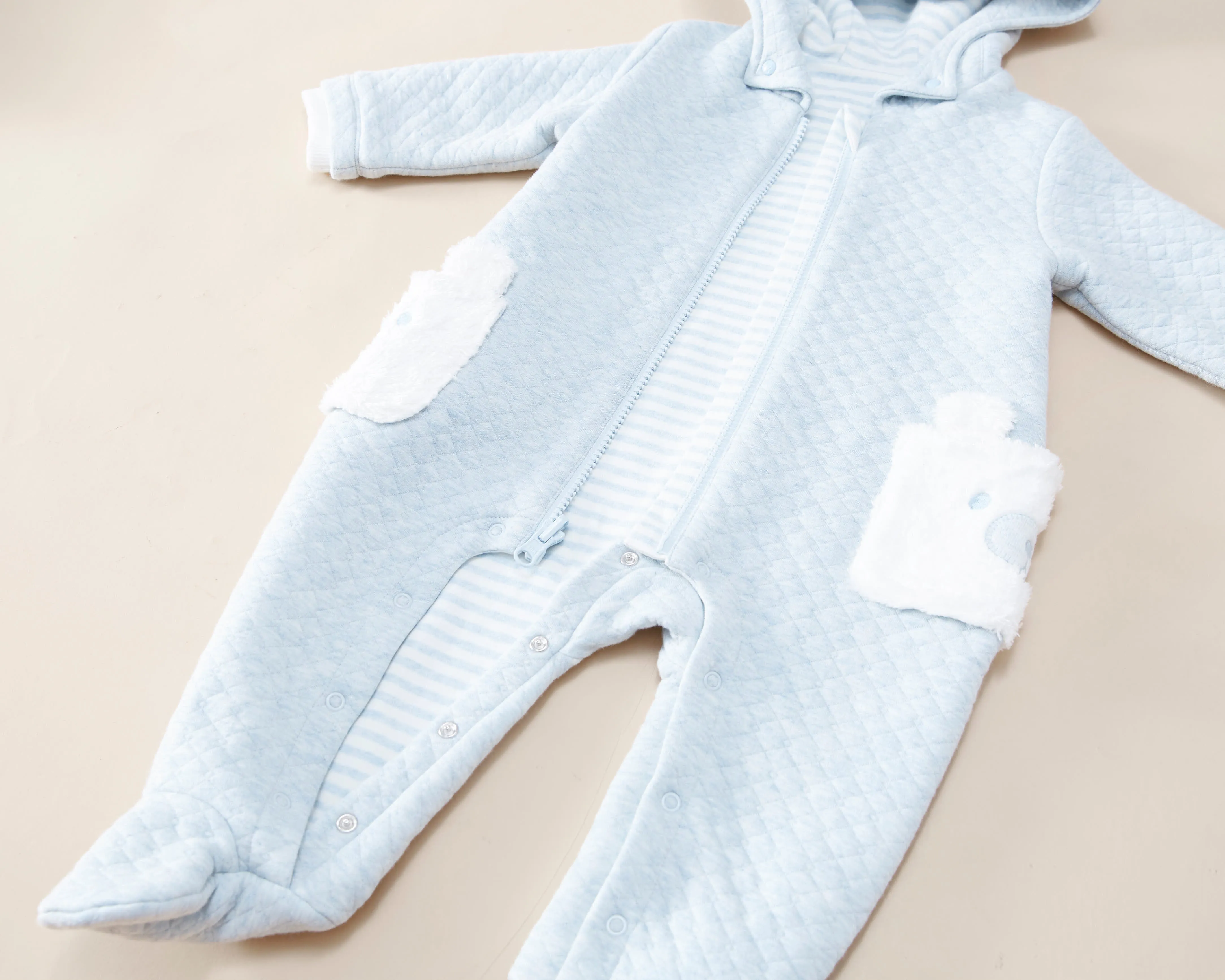 Padded Romper with Fluffy Gilet