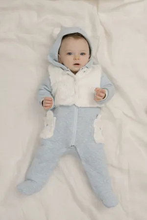 Padded Romper with Fluffy Gilet