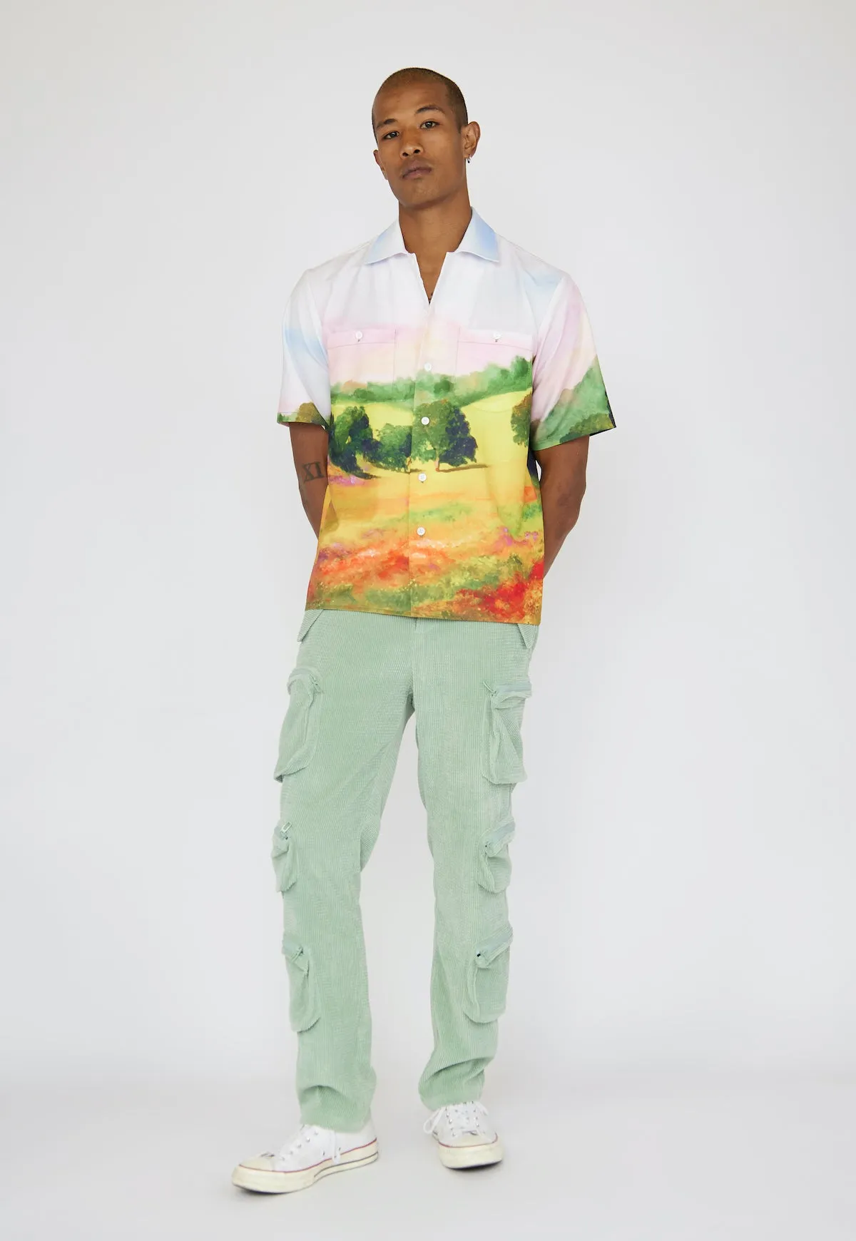 Pistachio Green Cargo Trousers