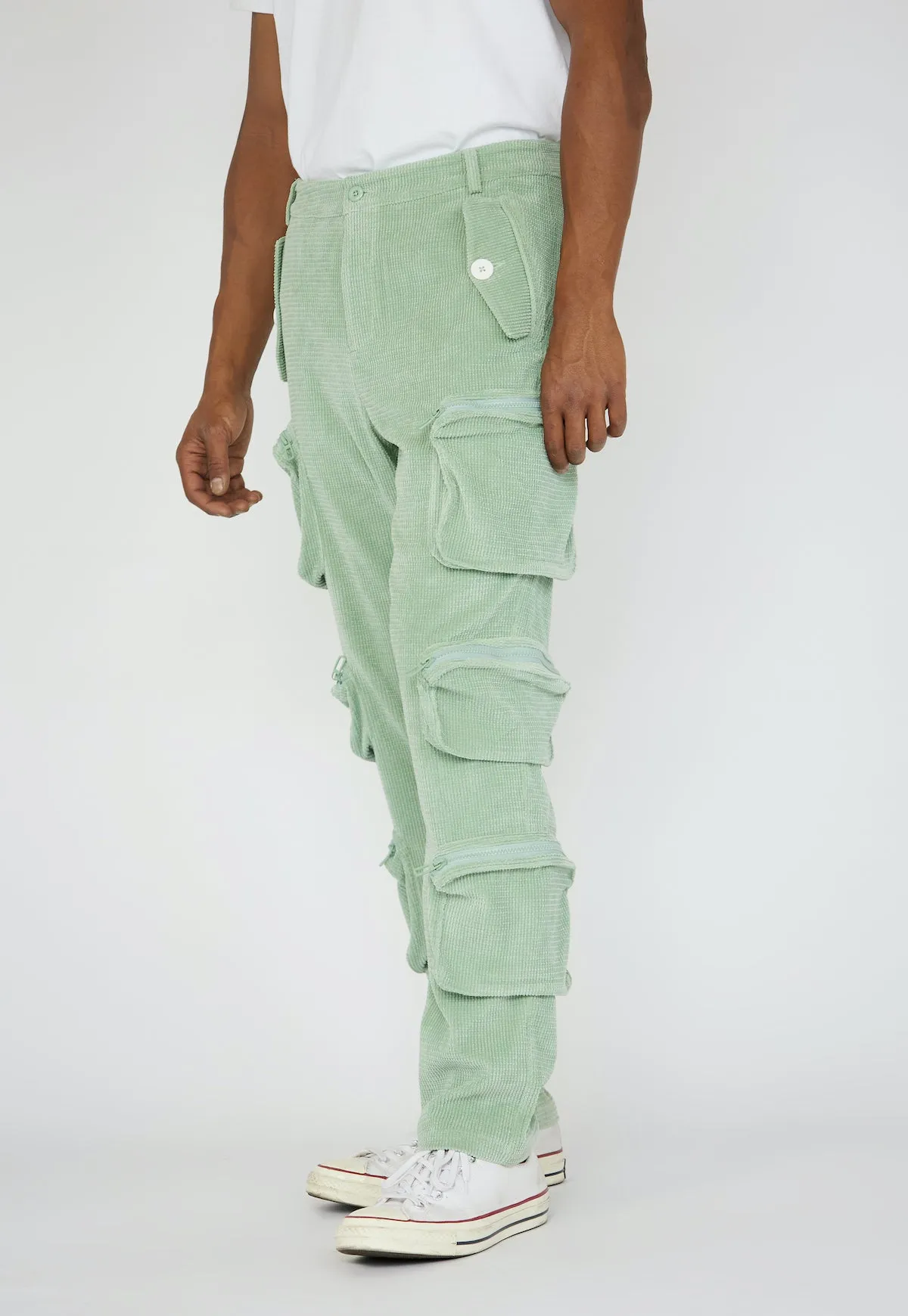 Pistachio Green Cargo Trousers