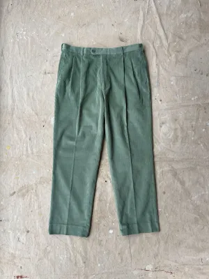 PLEATED CORDUROY PANTS—MINT [38X31]