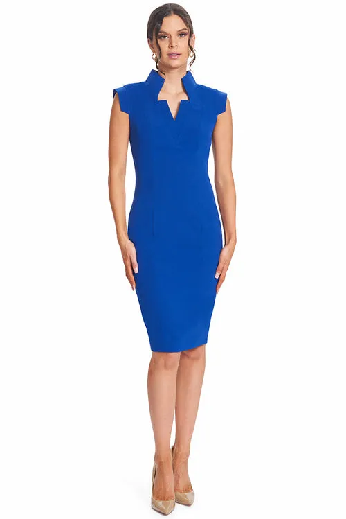 Point De Vu Dress  - Sleeveless Notch Neck Midi Dress