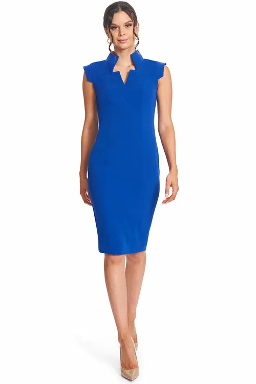 Point De Vu Dress  - Sleeveless Notch Neck Midi Dress