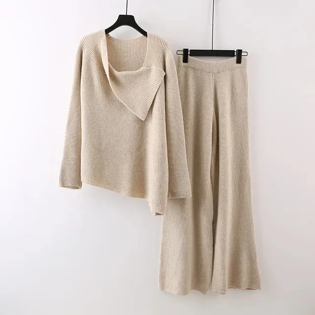 Pre Order:  Long Sleeve Irregular Loose Top   Trousers Set