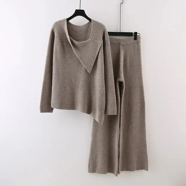 Pre Order:  Long Sleeve Irregular Loose Top   Trousers Set