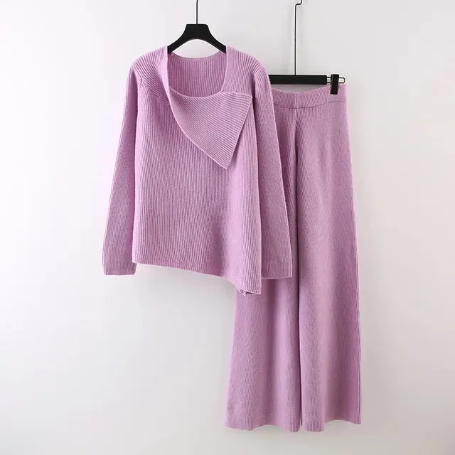 Pre Order:  Long Sleeve Irregular Loose Top   Trousers Set