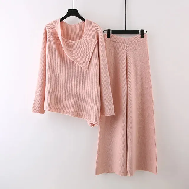 Pre Order:  Long Sleeve Irregular Loose Top   Trousers Set