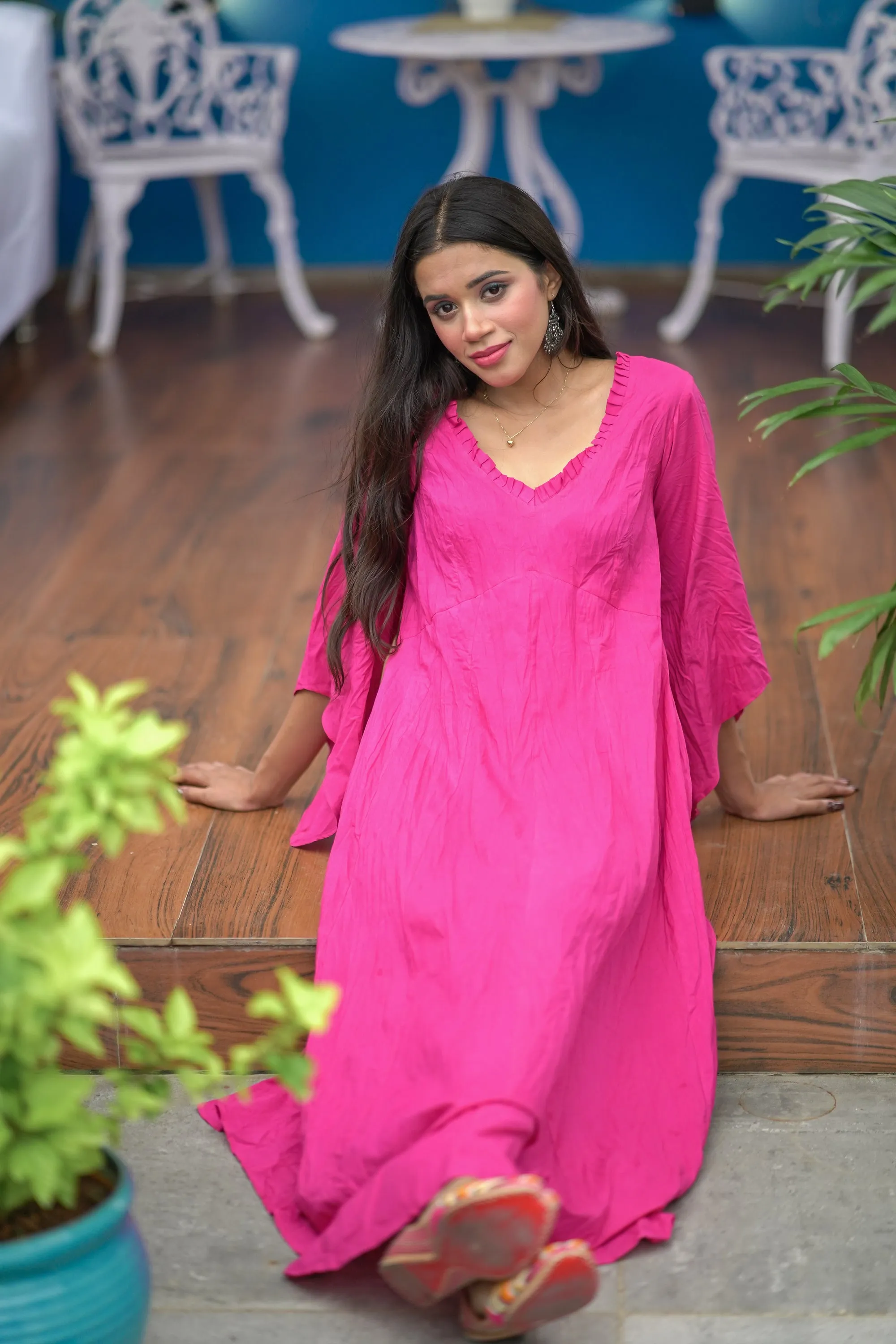 PREMIUM PINK MULMUL DRESS FOR WOMEN