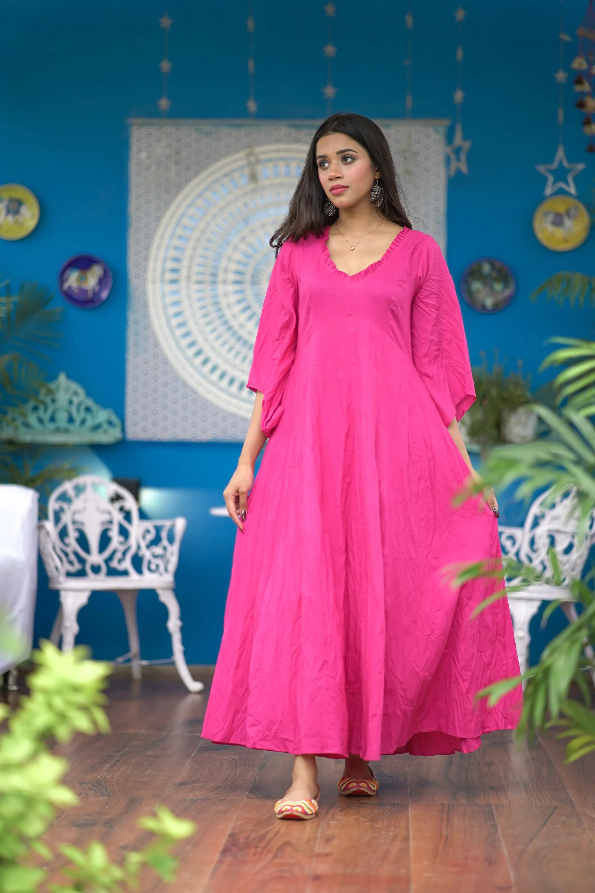 PREMIUM PINK MULMUL DRESS FOR WOMEN