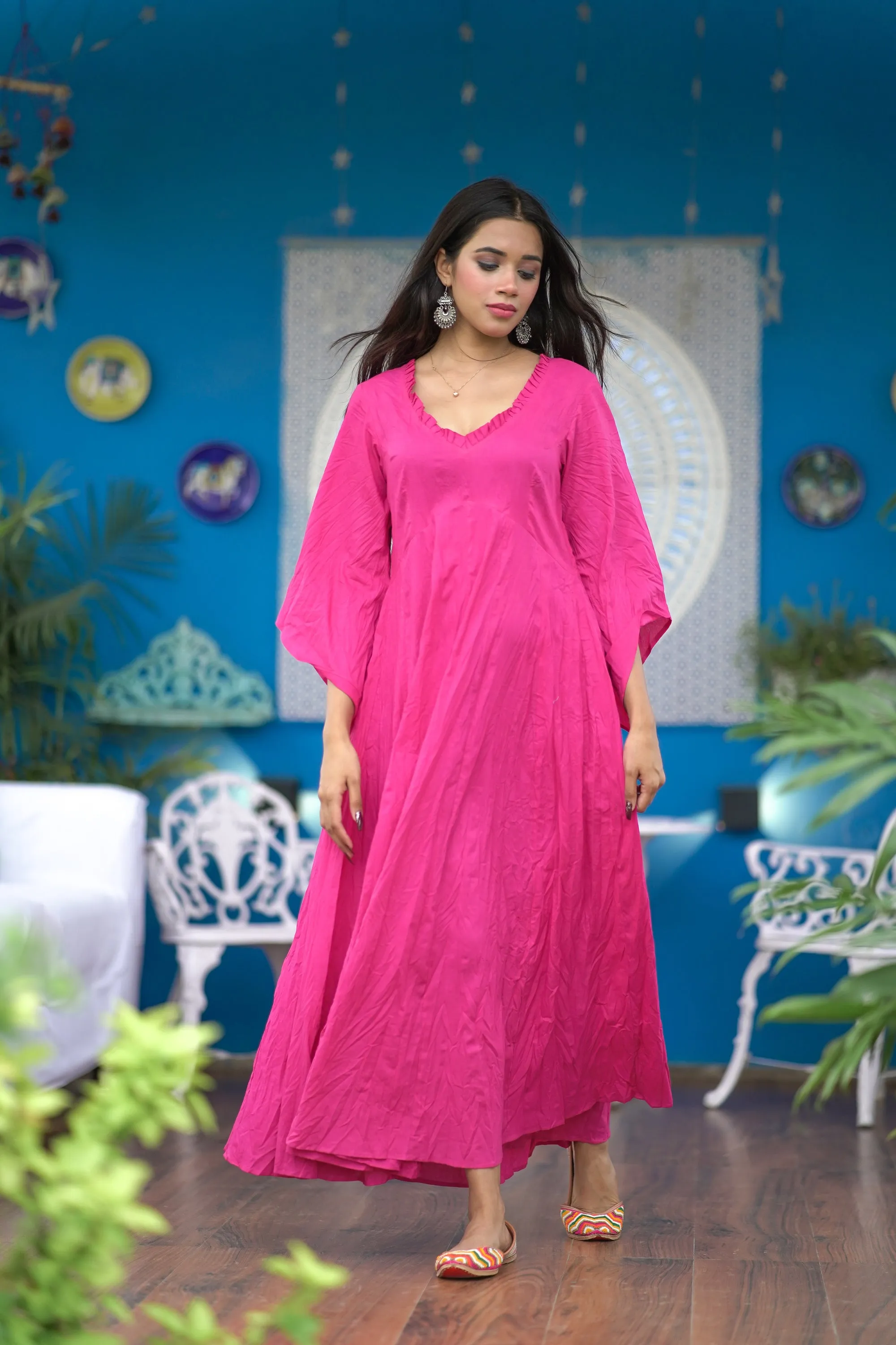 PREMIUM PINK MULMUL DRESS FOR WOMEN