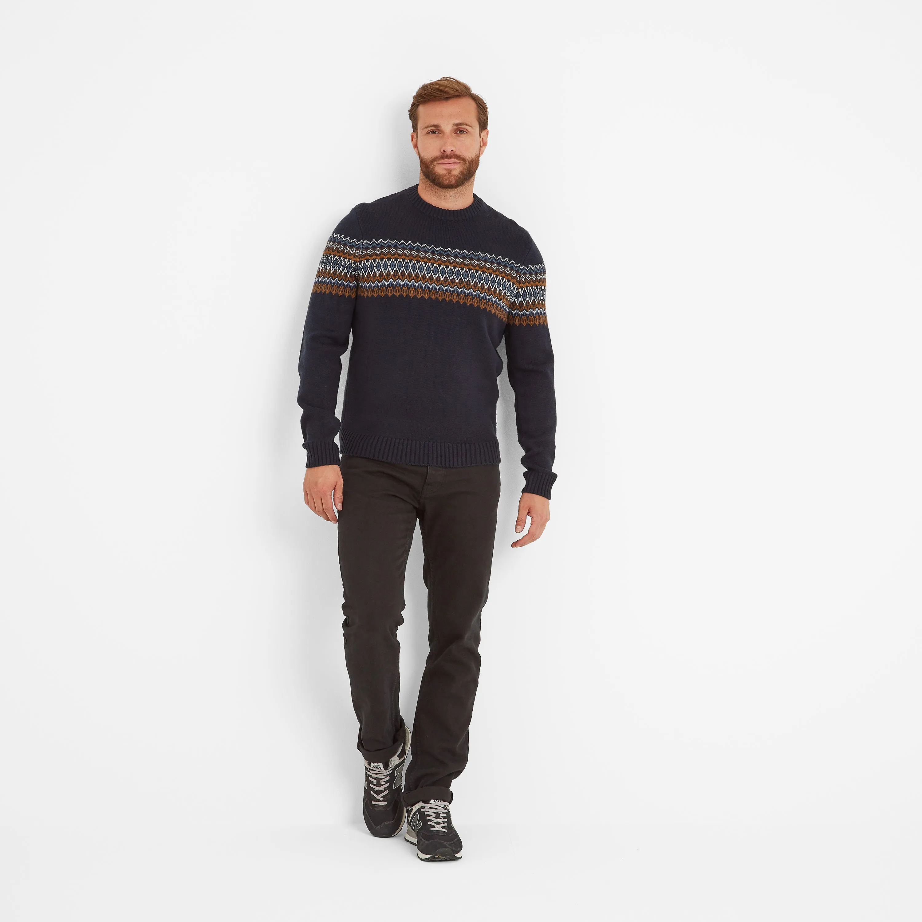 Reece Mens Knitted Jumper - Dark Indigo