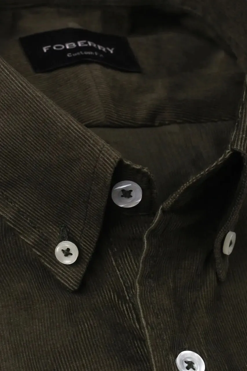 Seaweed Green Corduroy Shirt