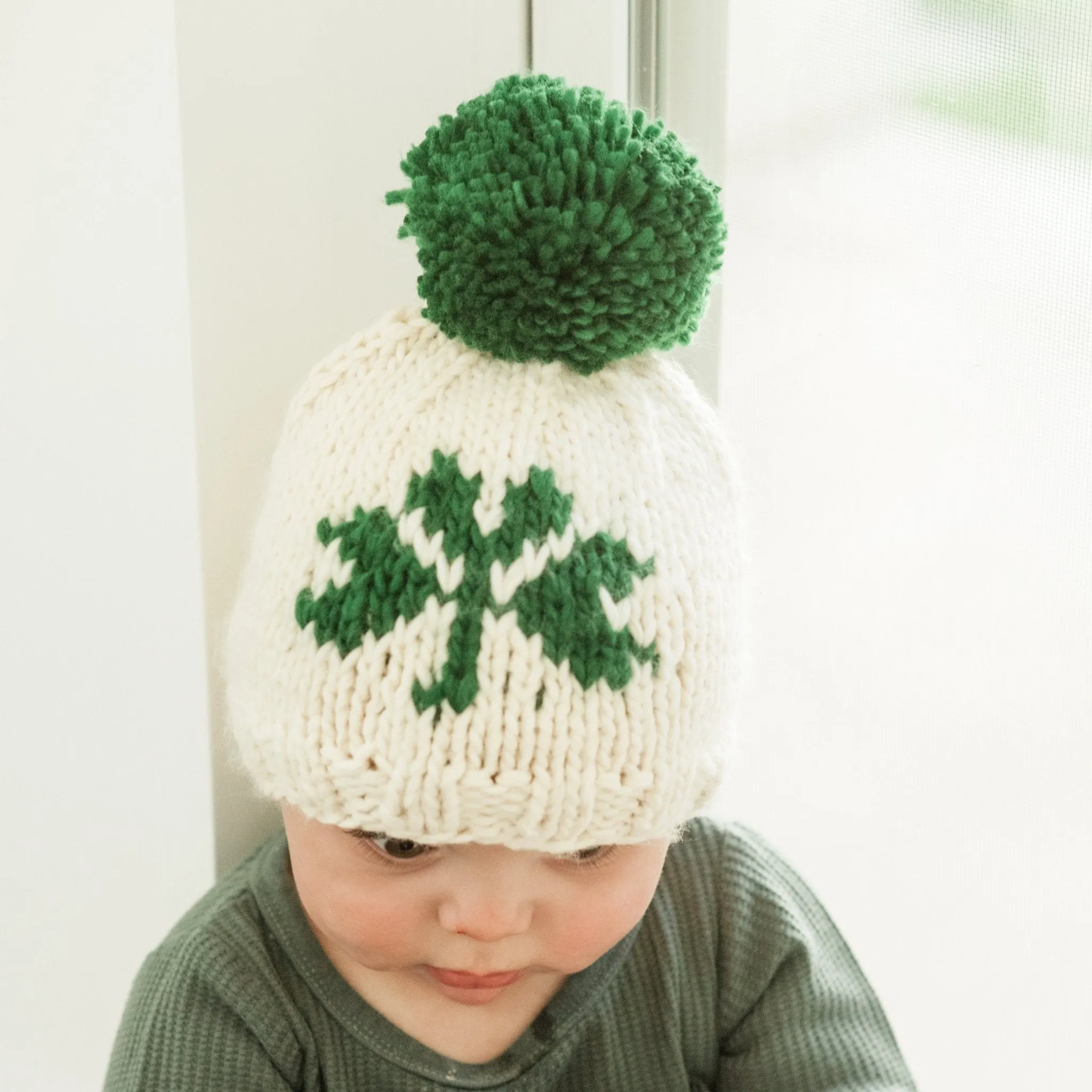 Shamrock St. Patrick's Day Hand Knit Beanie Hat