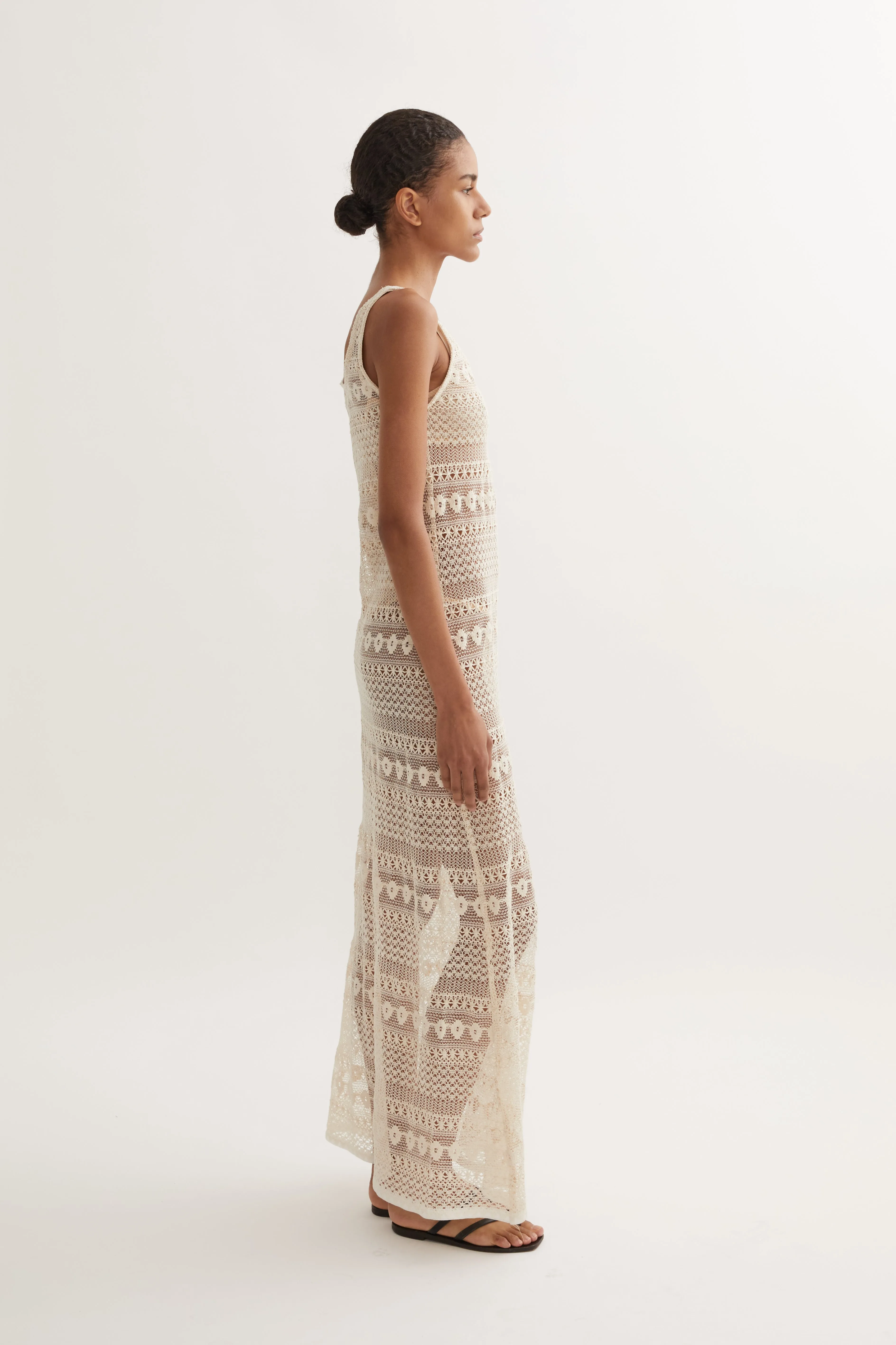 SIGRID LACE SLIP DRESS - CREAM