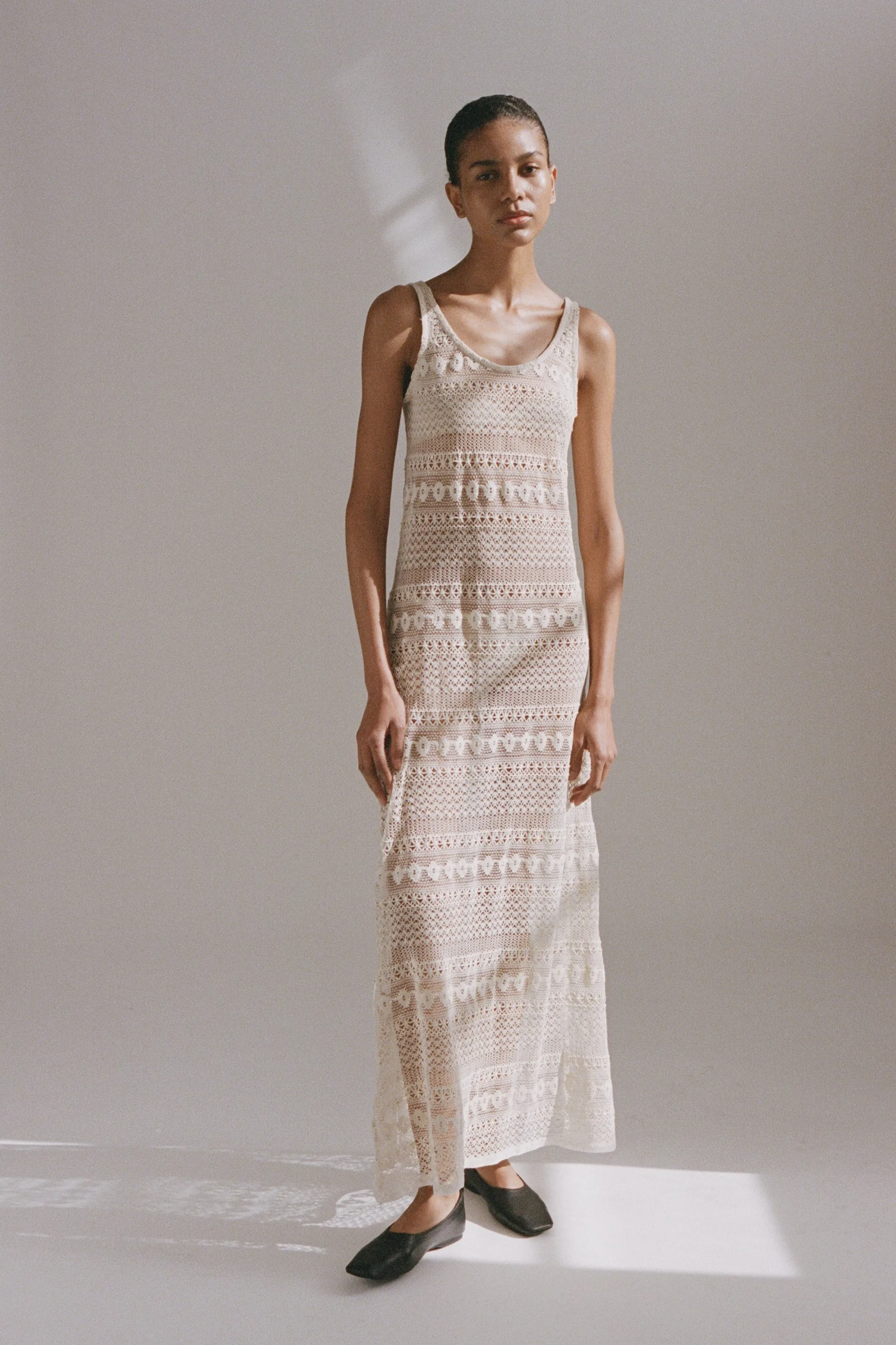 SIGRID LACE SLIP DRESS - CREAM