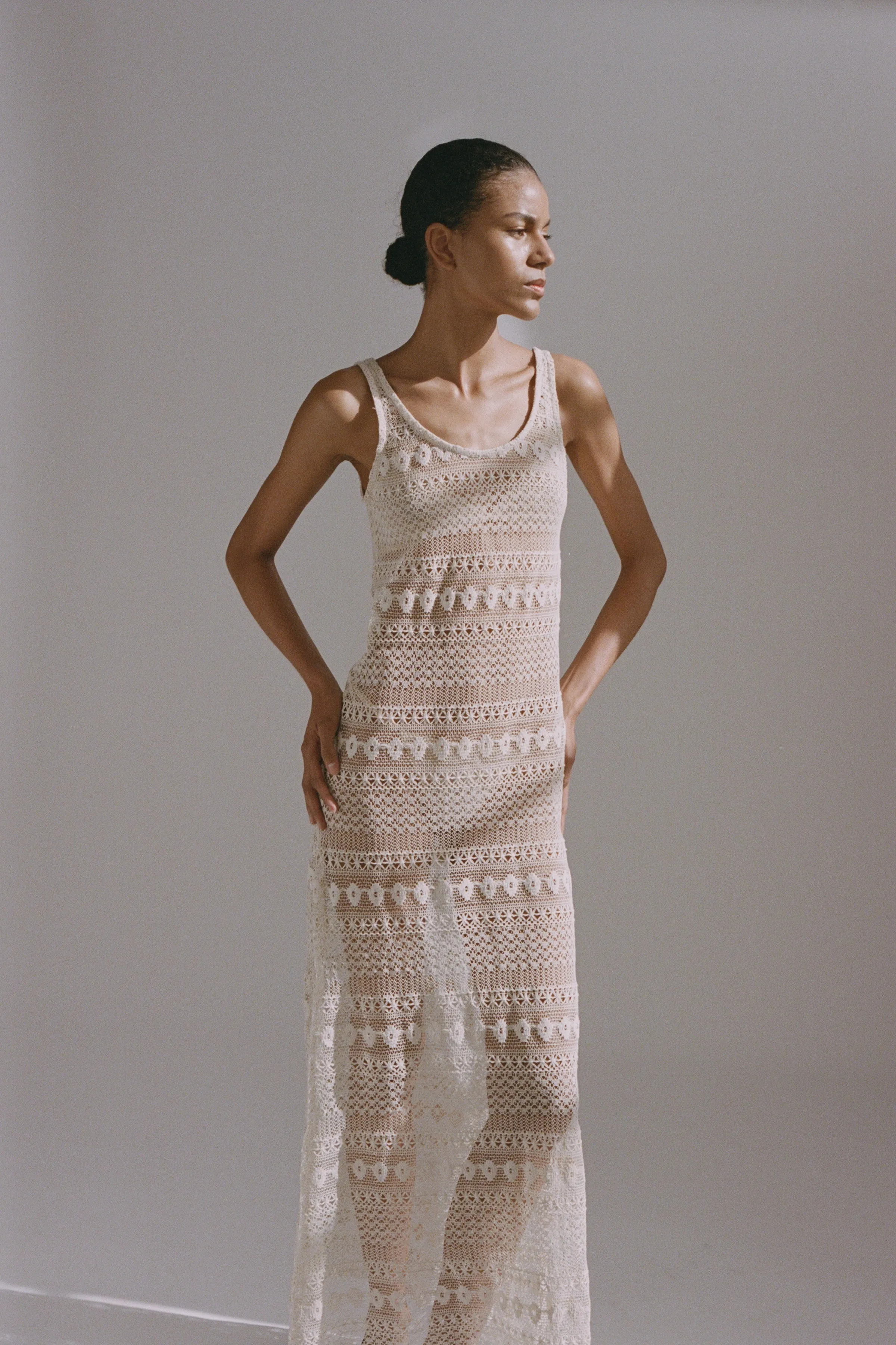 SIGRID LACE SLIP DRESS - CREAM