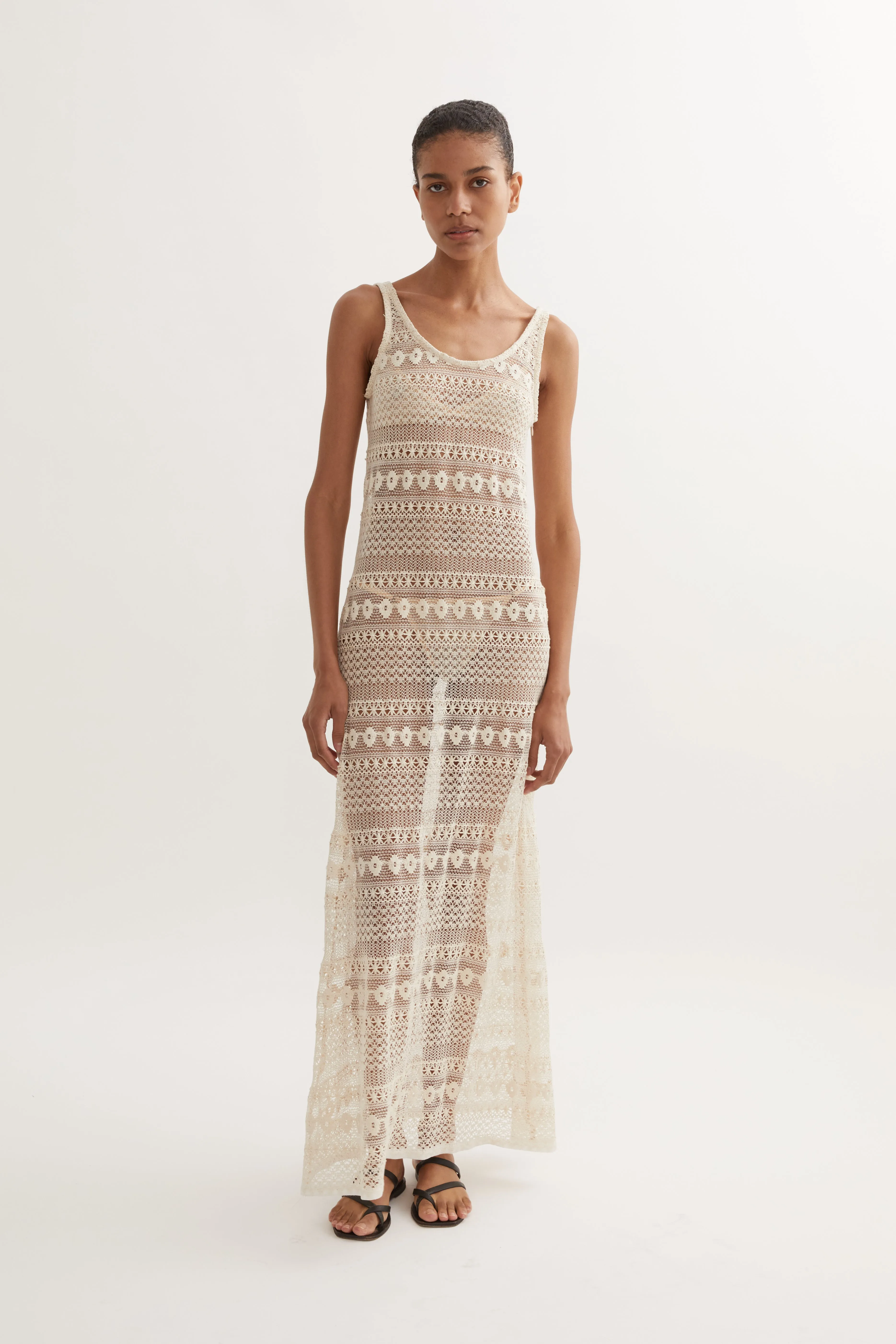 SIGRID LACE SLIP DRESS - CREAM