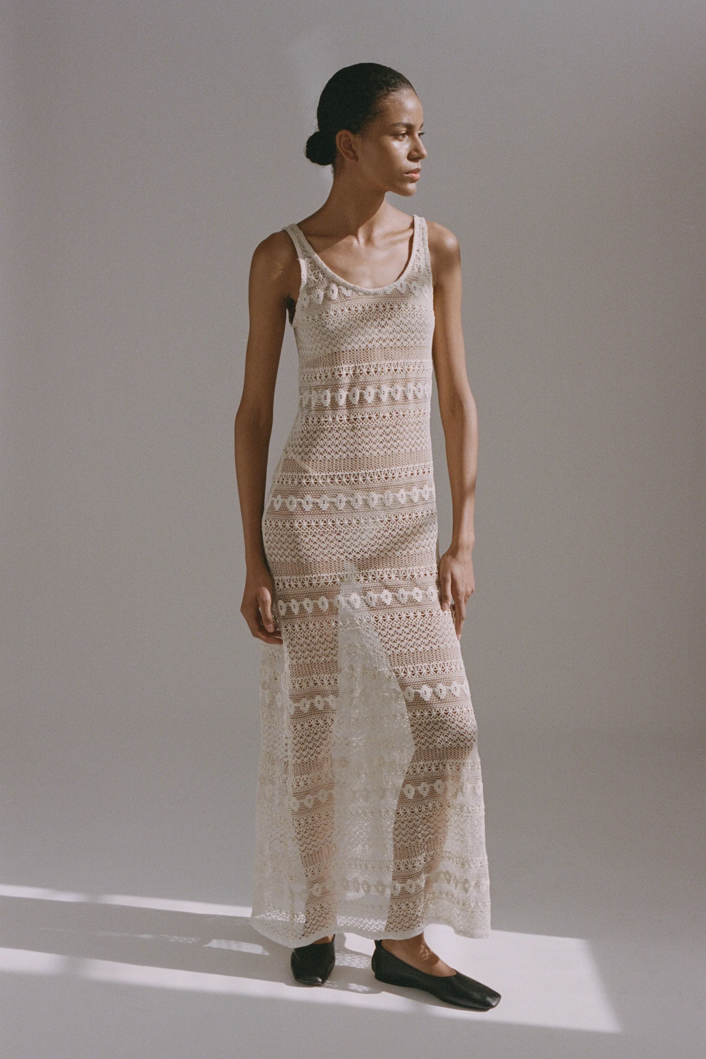 SIGRID LACE SLIP DRESS - CREAM