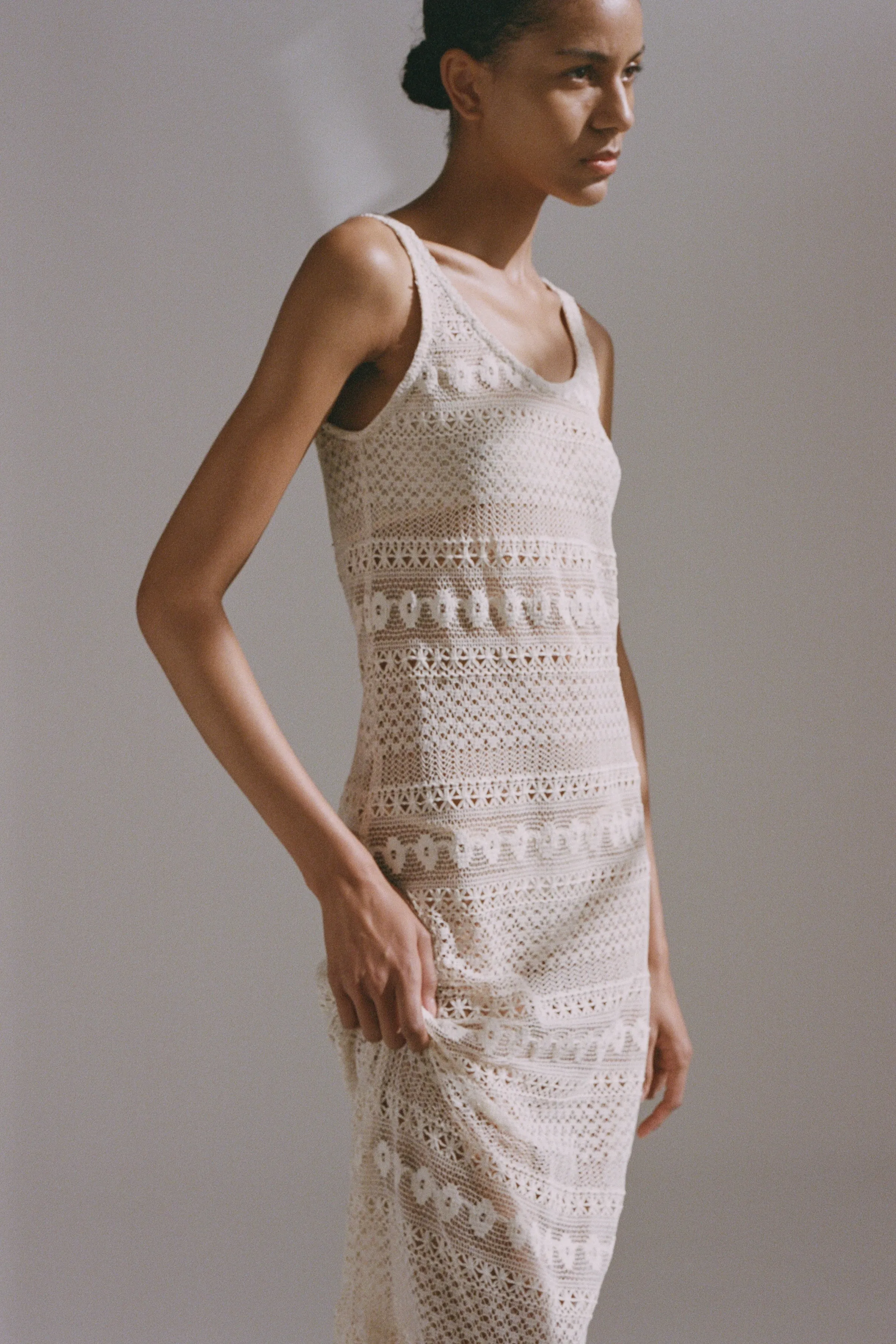SIGRID LACE SLIP DRESS - CREAM