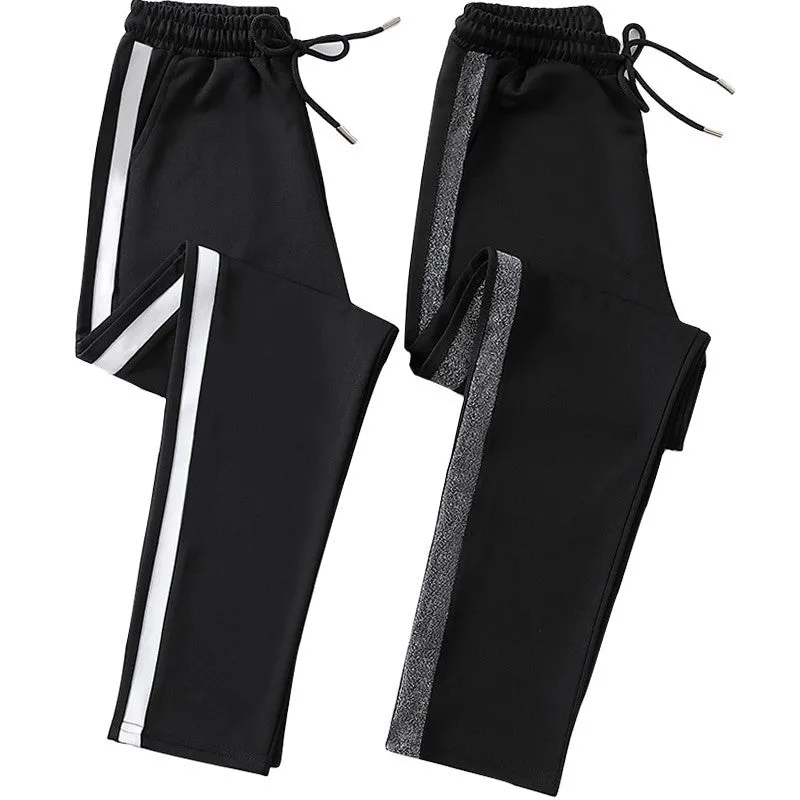 Spring And Autumn Black Long Straight Women's Pants