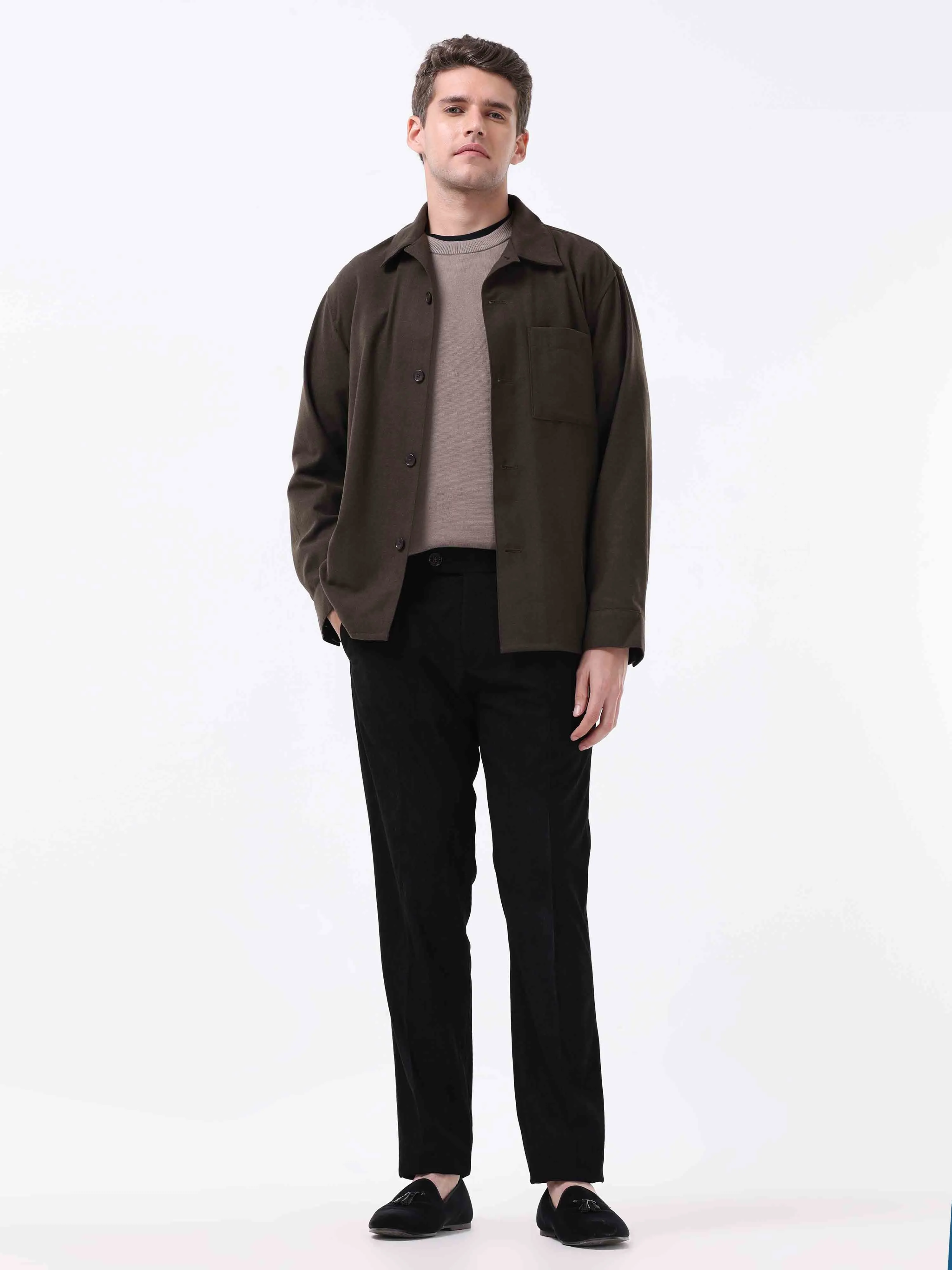 Statement Corduroy Black Pant