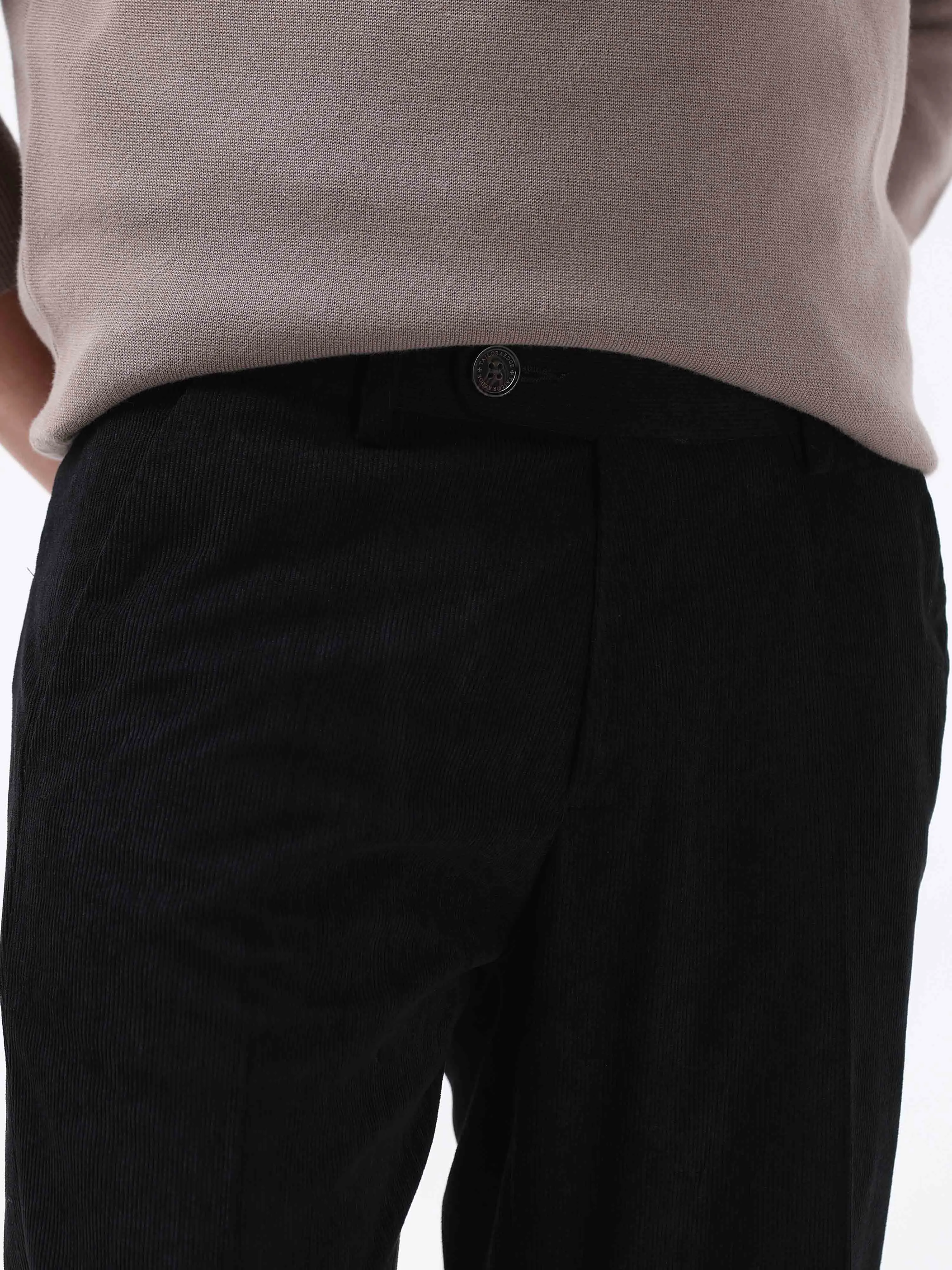 Statement Corduroy Black Pant
