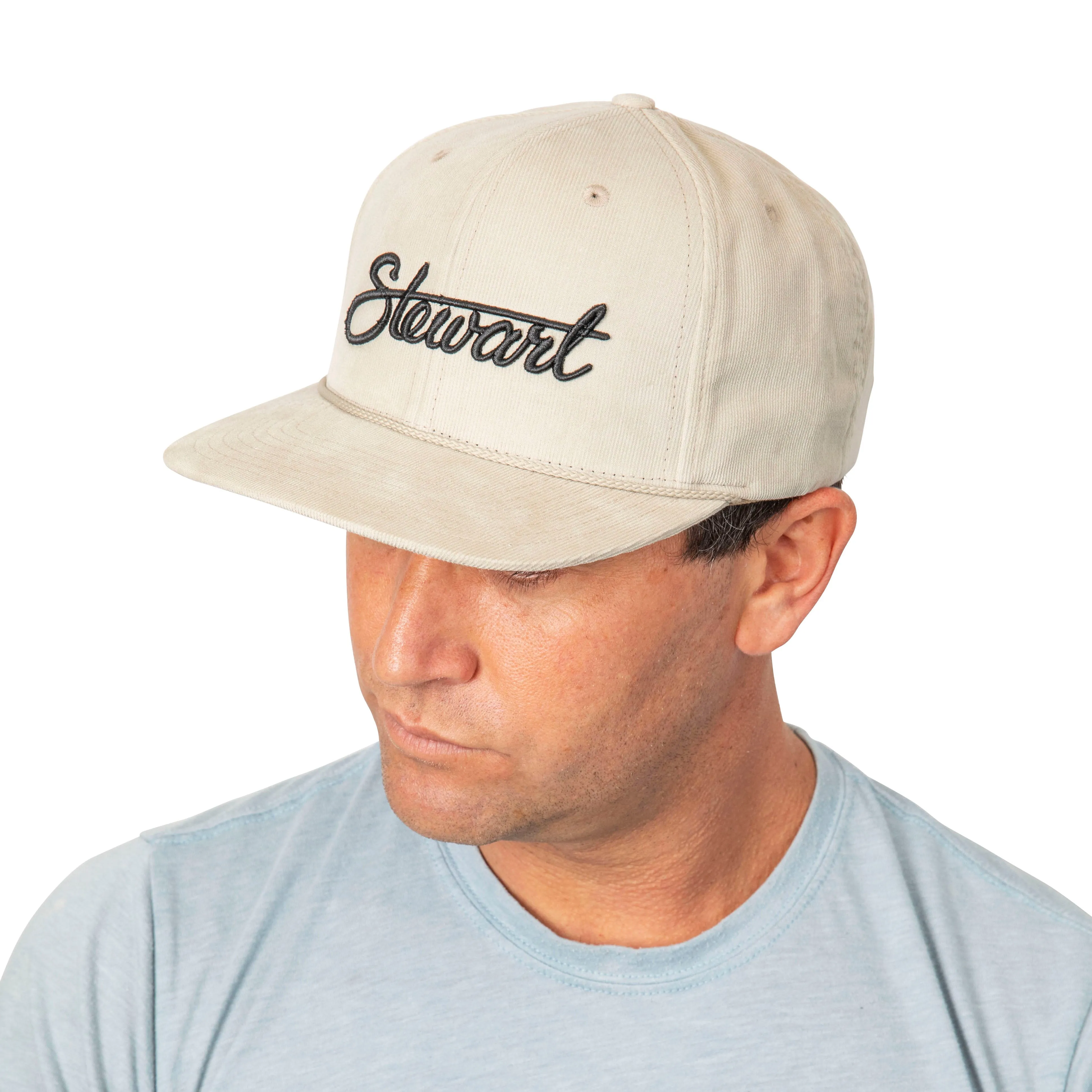 Stewart Script Corduroy Flatbill Snapback Hat
