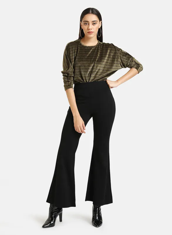 Striped Corduroy Batwing Pullover