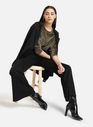 Striped Corduroy Batwing Pullover
