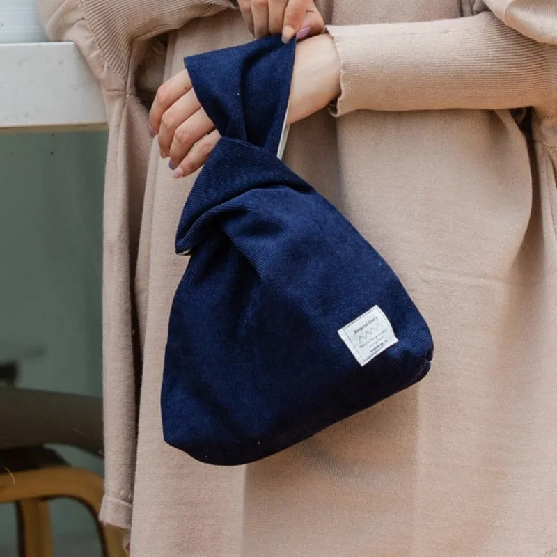 Striped Corduroy Knot Bag