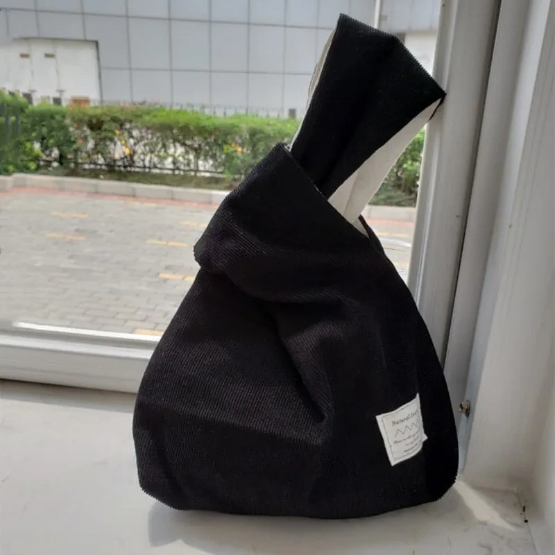 Striped Corduroy Knot Bag