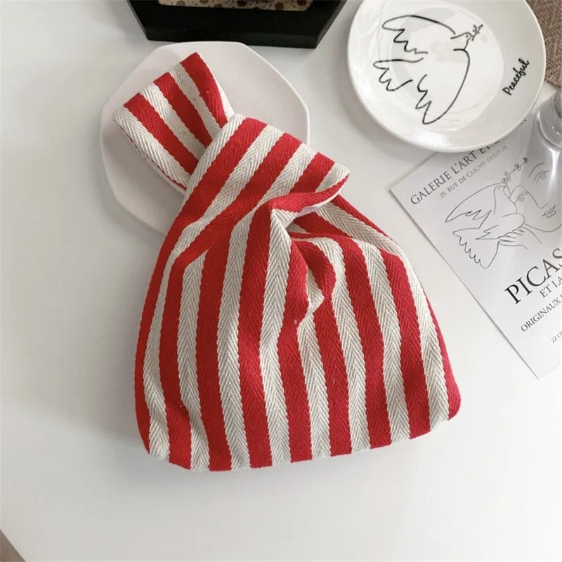 Striped Corduroy Knot Bag