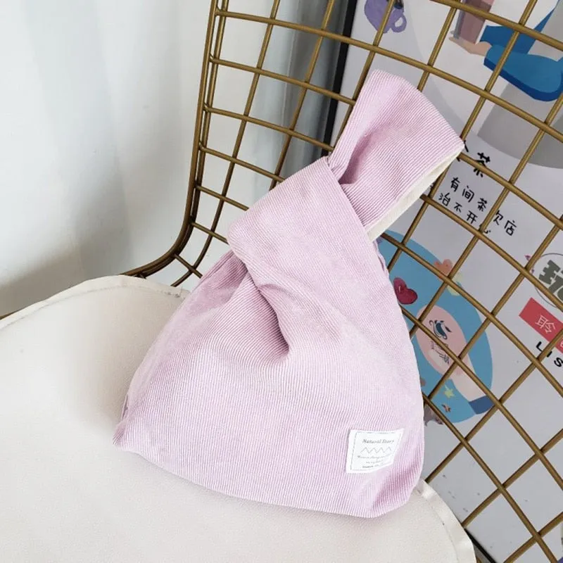 Striped Corduroy Knot Bag