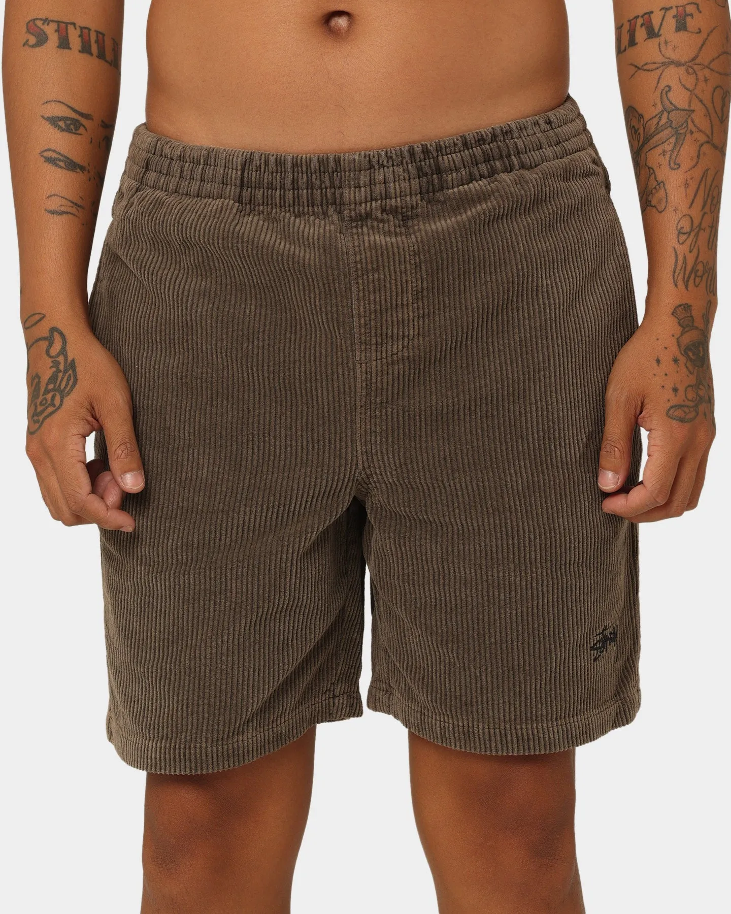 Stussy Wide Wale Corduroy Beach Shorts Pigment Brown