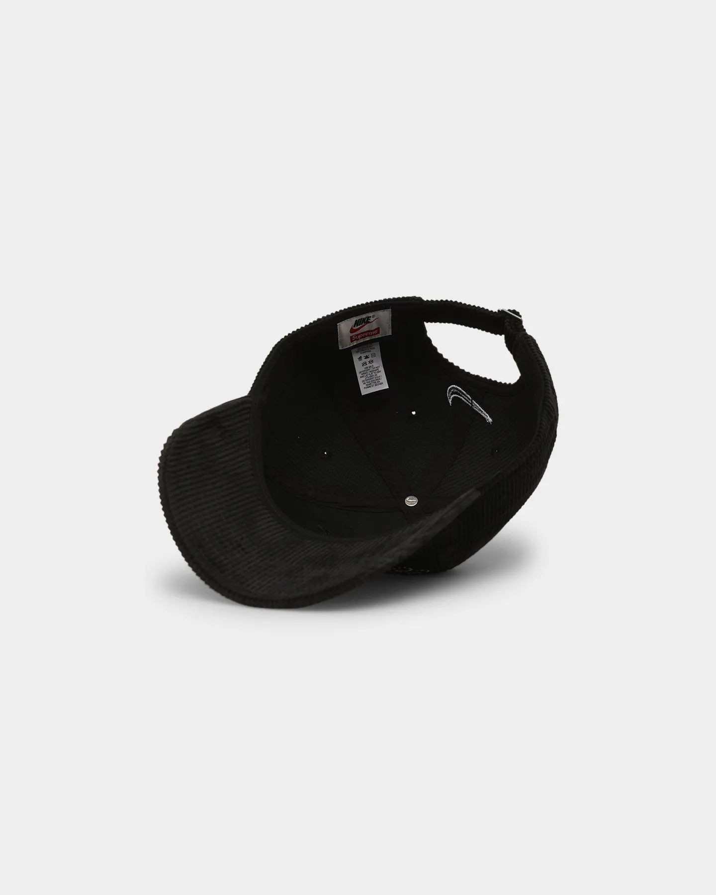 Supreme X Nike Arc Corduroy 6 Panel Strapback Black