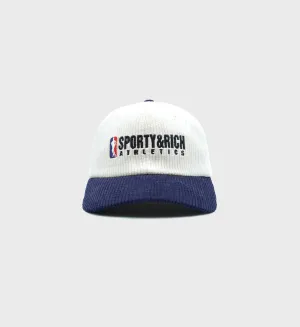 Team Logo Corduroy Hat - White/Navy