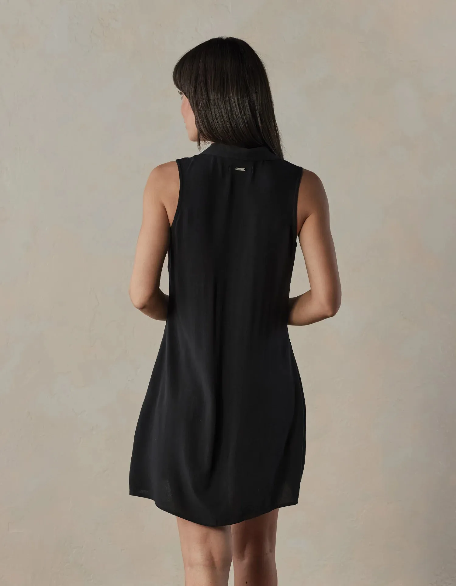 The Normal Brand Women's Aria Crepe Lapel Dress, Black