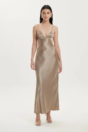 Third Form Crush Bias Tri Midi Dress - Driftwood