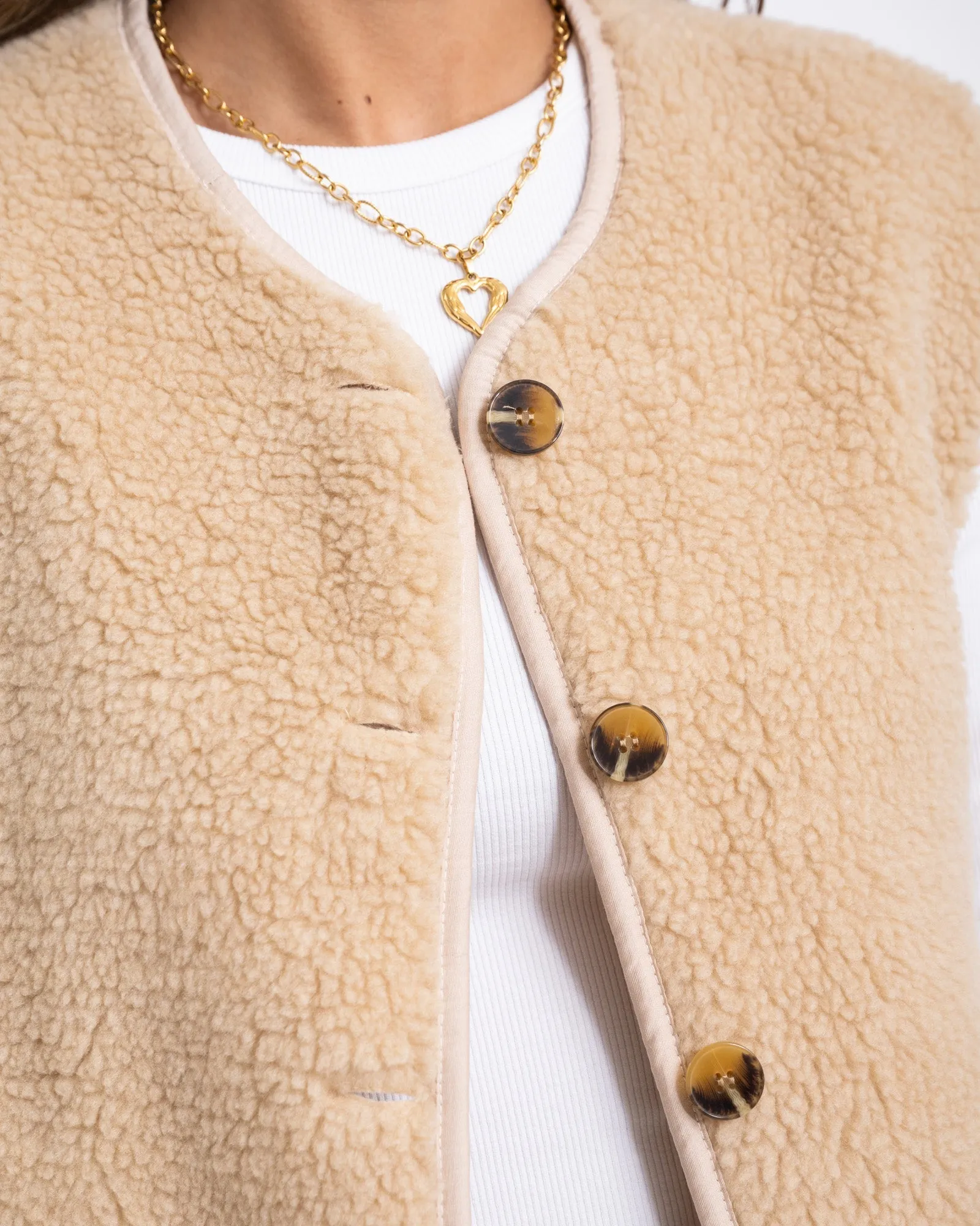 TILTIL Coco Gilet Teddy Beige One Size