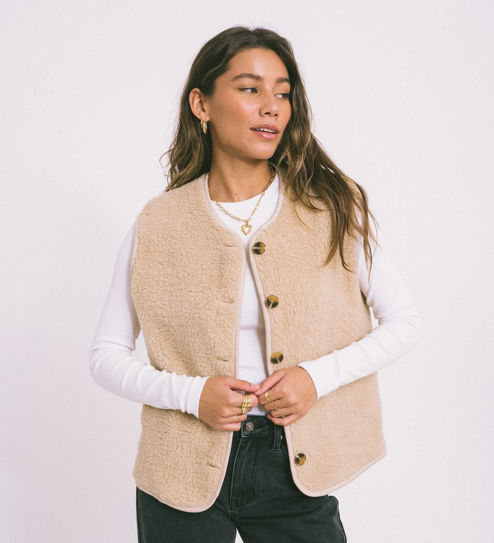 TILTIL Coco Gilet Teddy Beige One Size