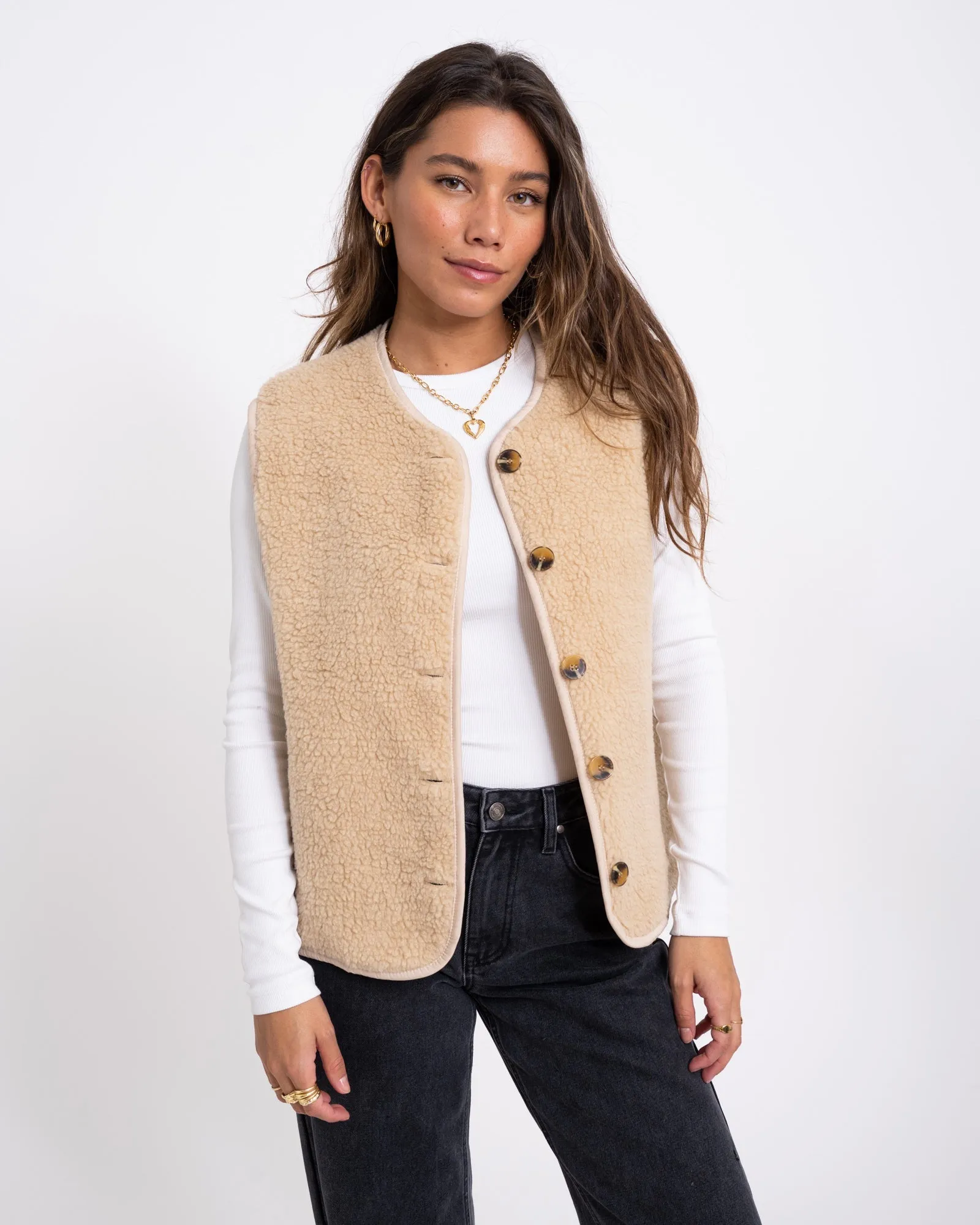 TILTIL Coco Gilet Teddy Beige One Size