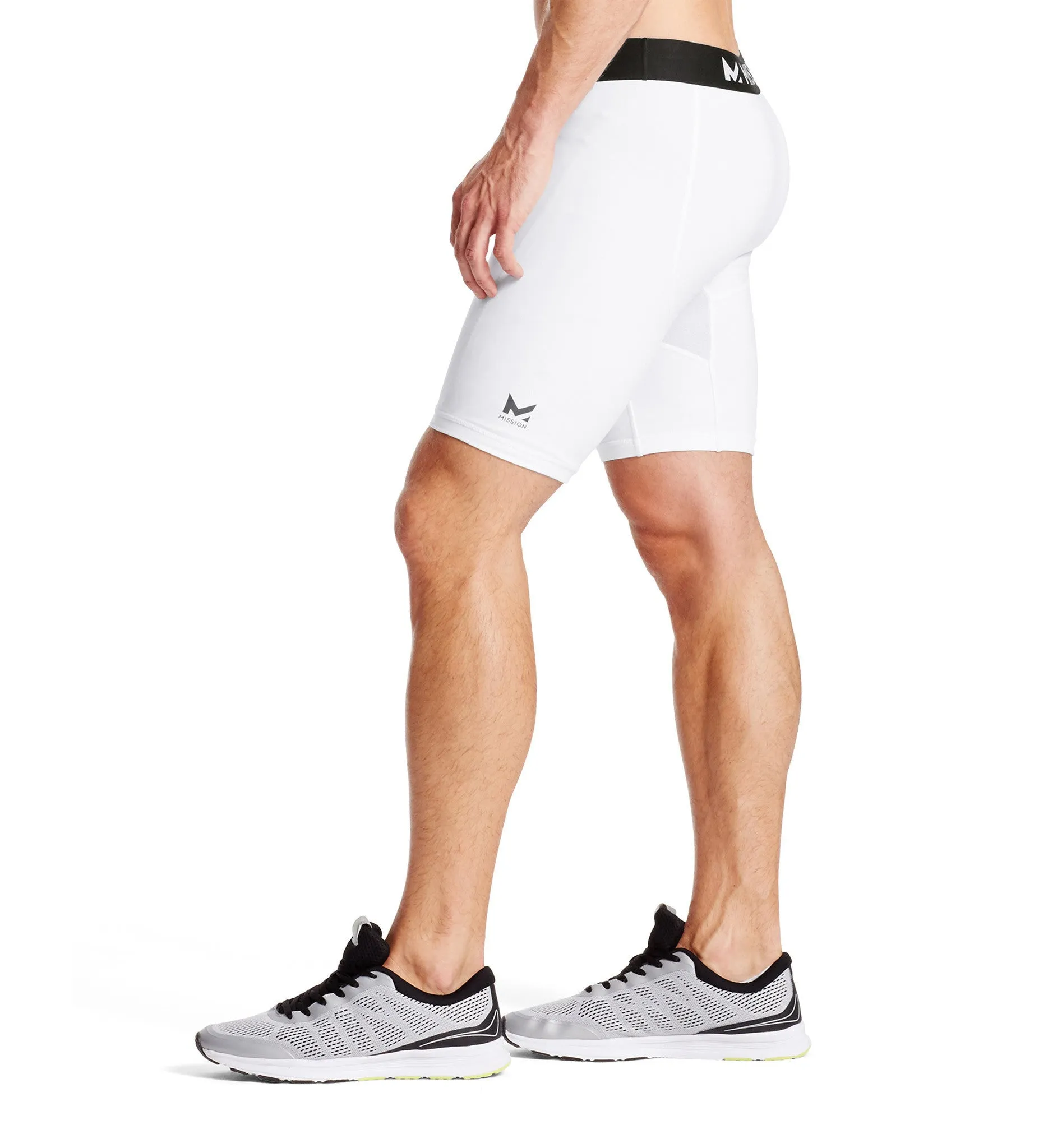 VaporActive Voltage 9" Compression Shorts | Bright White