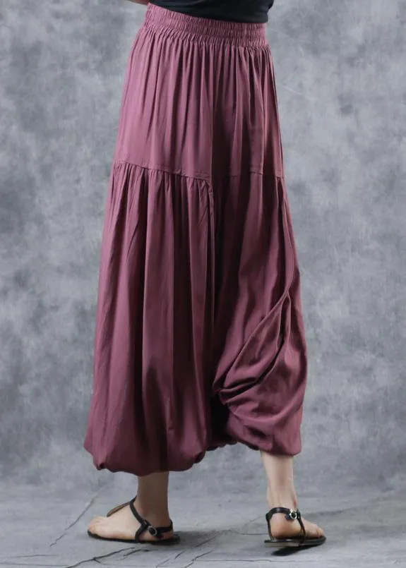 women red linen Cinched pants plus size women harem pants