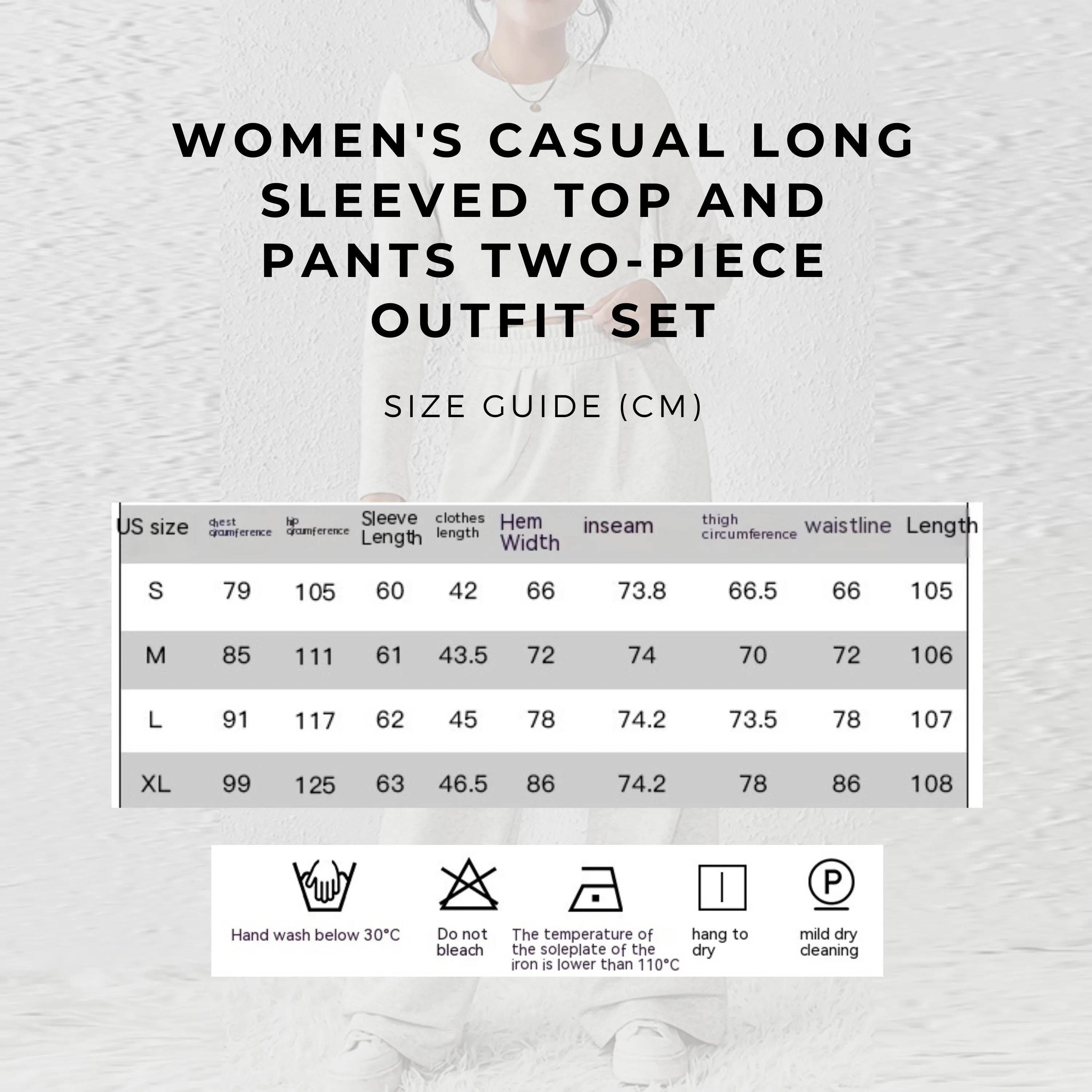 Women's Casual Long Sleeved Top and Pants Two-piece Outfit Set