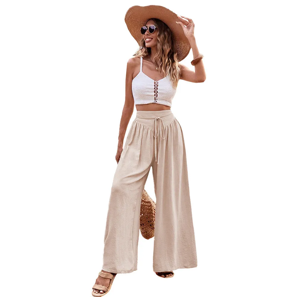 Women's Simple Elegant Style Wide Leg Casual Pants