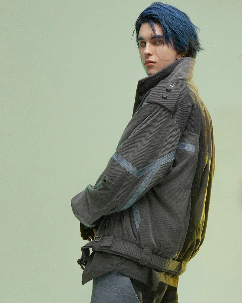XIPHEVIL Cyberpunk Outfits Shadow Patrol Corduroy Jacket
