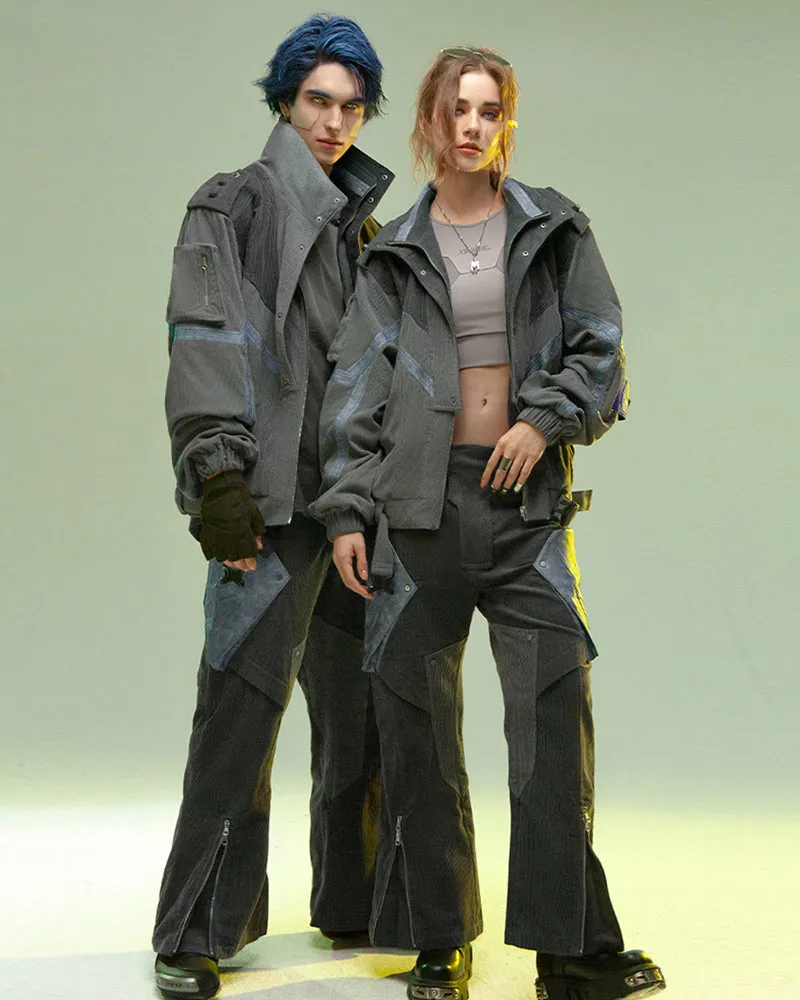 XIPHEVIL Cyberpunk Outfits Shadow Patrol Corduroy Jacket